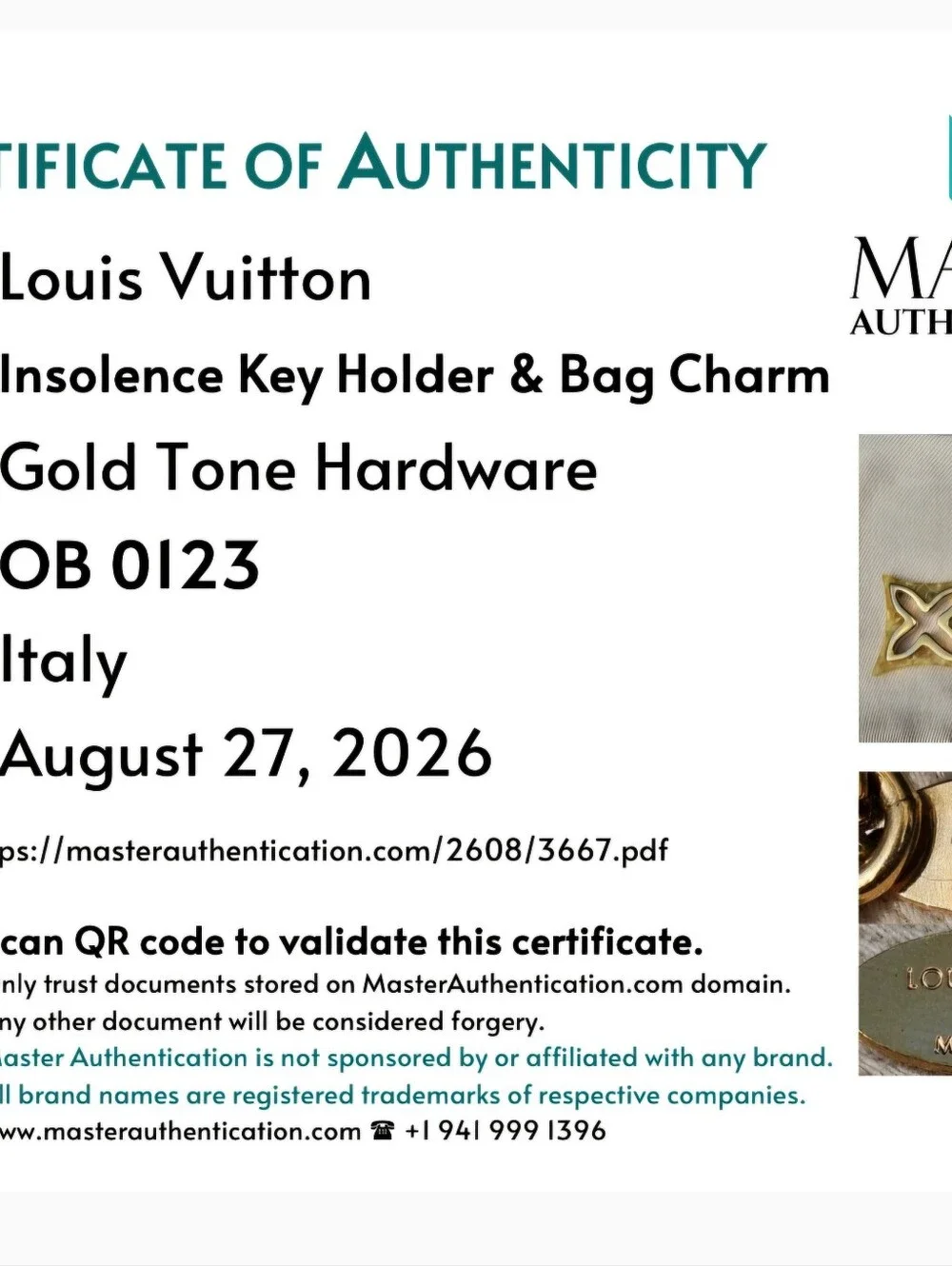 Louis Vuittonce Insolence Bag Charm